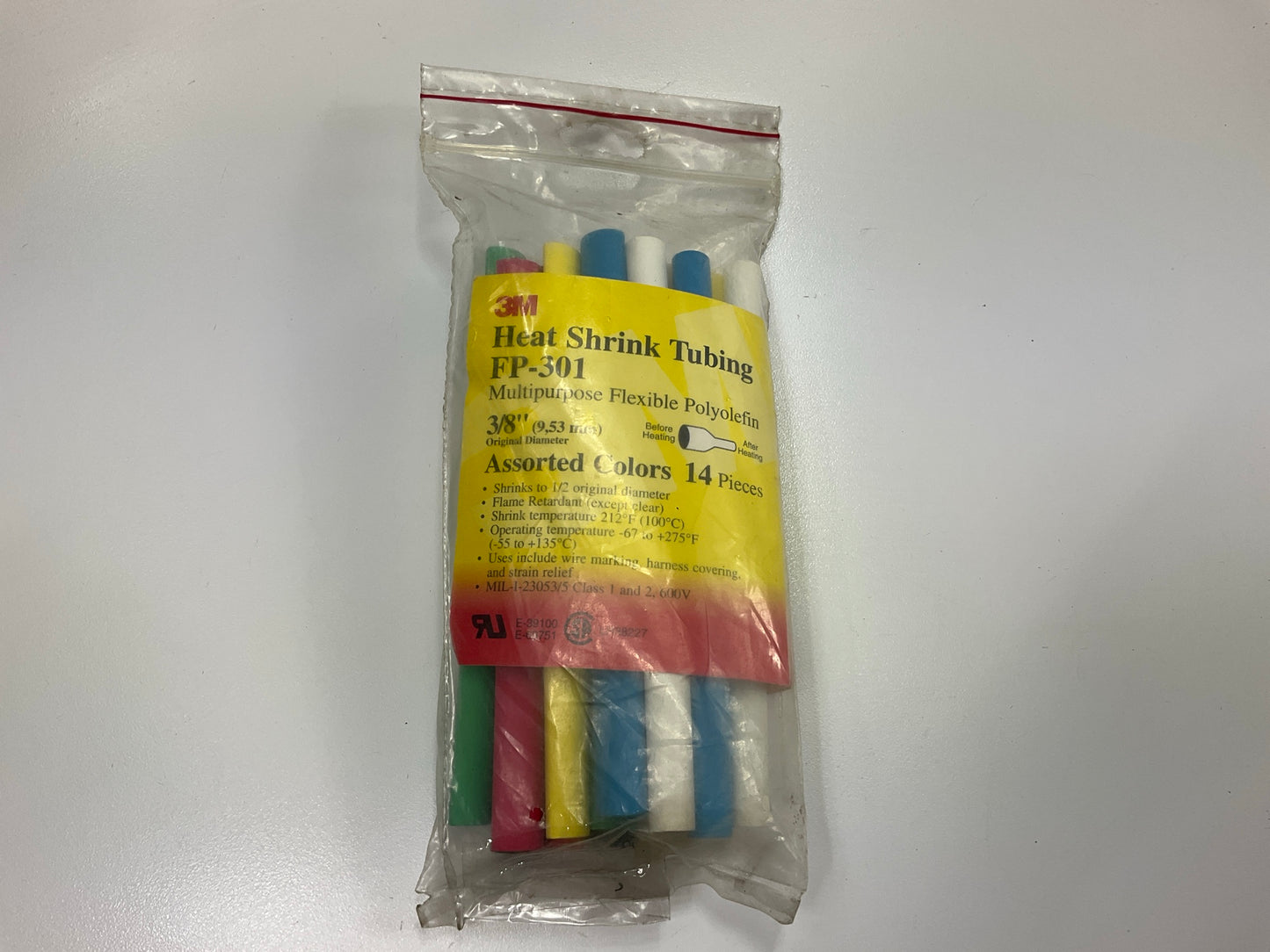 3M 36622 Flexible Polyolefin 6'' Heat Shrink Tubing 3/8'', Pack Of 14