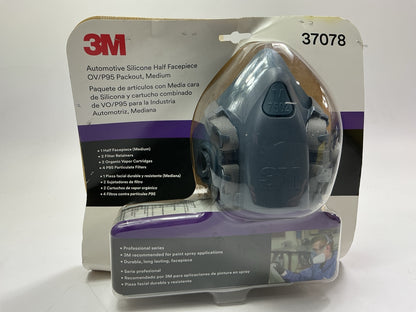 3M 37078 Half Facepiece Respirator Silicone Mask OV / P95 Size Medium 01-2028