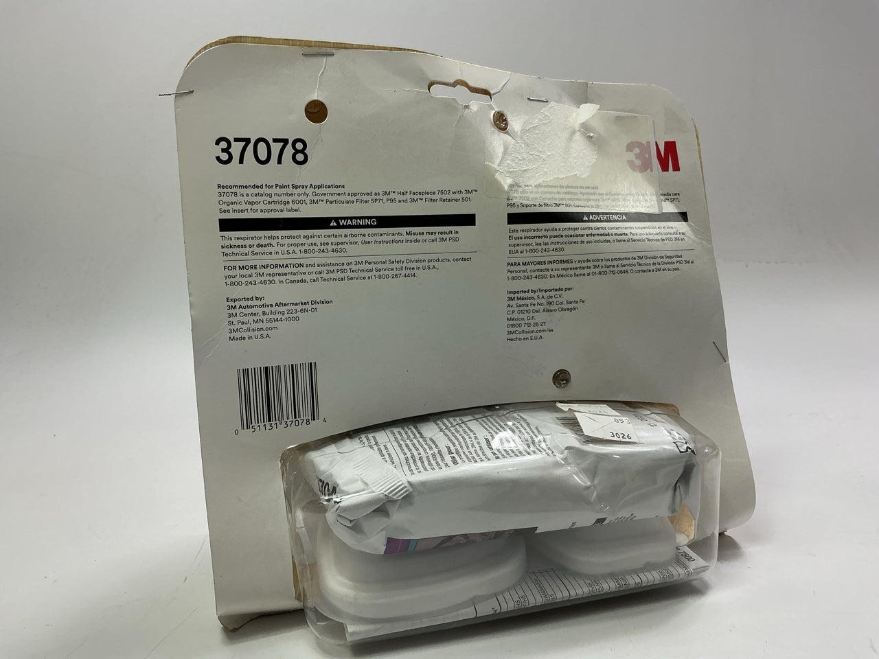 3M 37078 Half Facepiece Respirator Silicone Mask OV / P95 Size Medium 01-2028