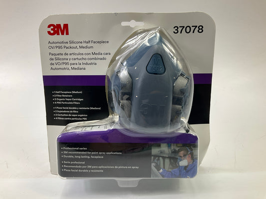 3M 37078 Half Facepiece Respirator Silicone Mask OV / P95 Size Medium 04-2029
