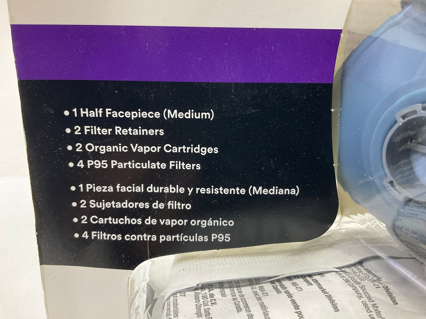 3M 37078 Half Facepiece Respirator Silicone Mask OV / P95 Size Medium 04-2029