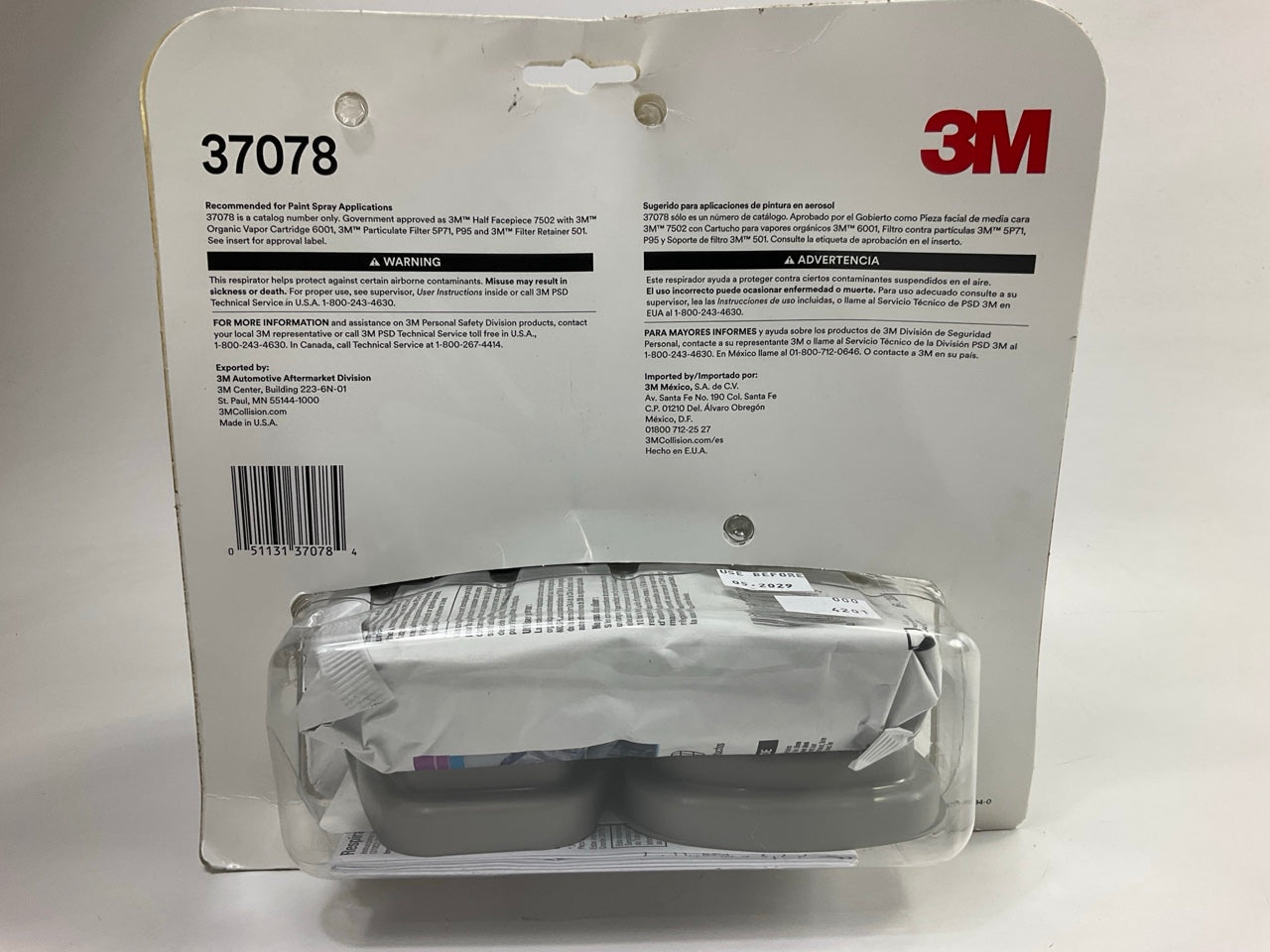 3M 37078 Half Facepiece Respirator Silicone Mask OV / P95 Size Medium 05-2029