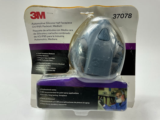 3M 37078 Half Facepiece Respirator Silicone Mask OV / P95 Size Medium 08/2027