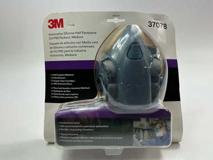 3M 37078 Half Facepiece Respirator Silicone Mask OV / P95 Size Medium 11-2025