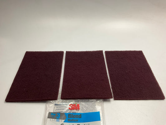 3M 37447 Red Maroon Scotch Brite General Purpose Hand Scuff Pad, 3 Pads Per Pack