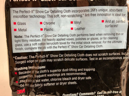 3M 39015 Perfect-It Show Car Detailing Towel - Blue Cloth 12'' X 14'' - Pack Of 2