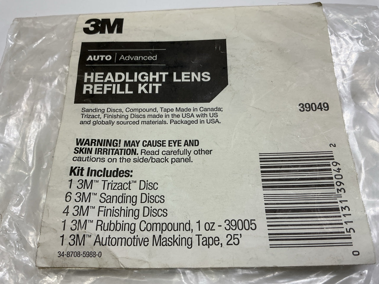 3M 39049 Headlight Headlamp Lens Restoration Refill Kit