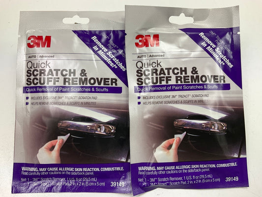 (2) 3M 39149 Quick Scratch & Scuff Remover W/Trizact Scratch Pad 2''X2''