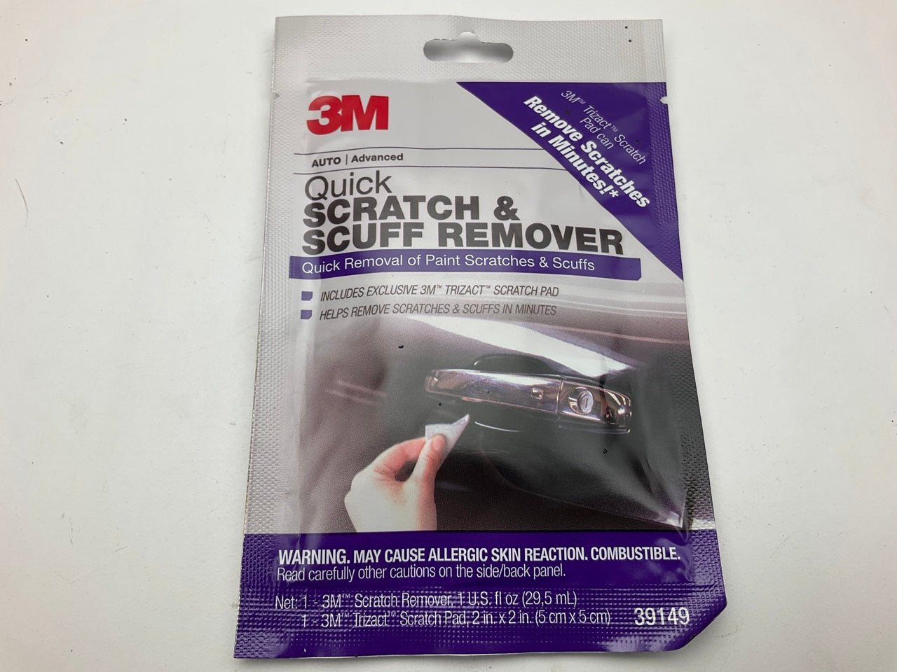 3M 39149 Quick Scratch & Scuff Remover W/ Trizact Scratch Pad 2''X2''