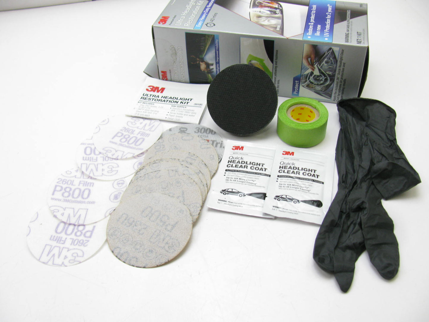 3M 39195 Ultra Headlight Restoration Kit, Easy Heavy-Duty Lamp Restoration
