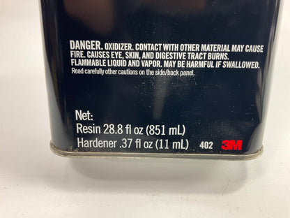 Dented,as Shown - 3M 402 Bondo Fiberglass Resin , 28.8 Fl Oz With Hardener