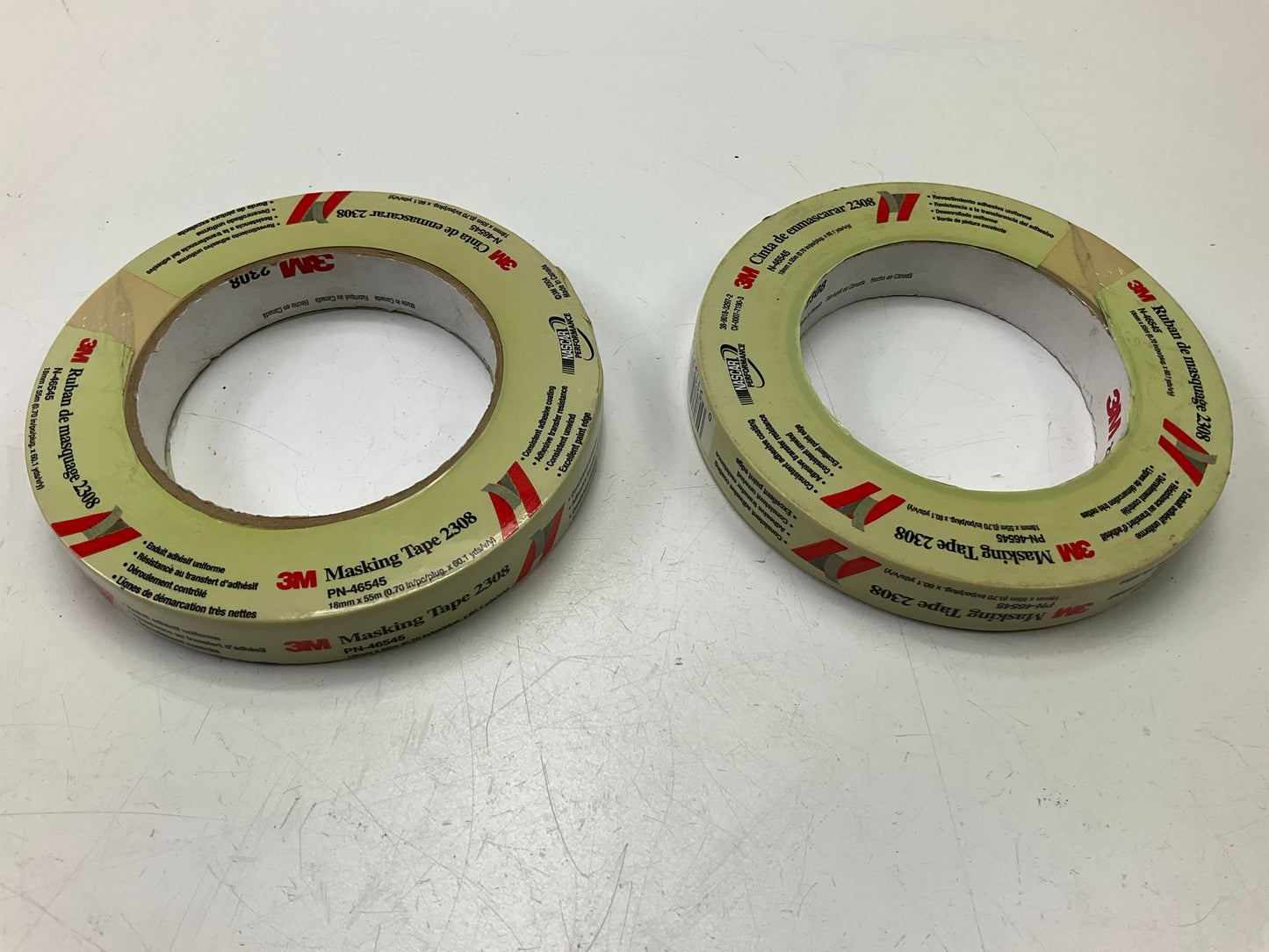 2 Rolls - 3M 46545 Automotive 2308 Masking Tape 18mm X 55 M (0.70'' X 60.1 Yards)
