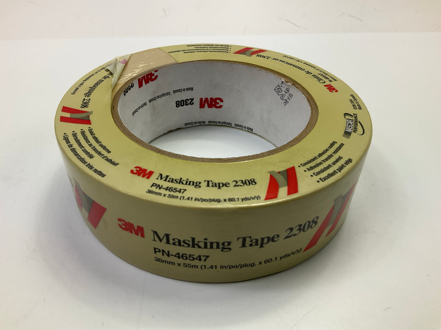 3M 46547 Automotive Masking Tape 2308, Crepe Backed 1.41'' X 60 YARD