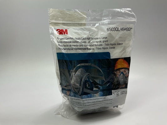 3M 6503QL 49492 Quick Latch Rugged Comfort Half FACE MASK Reusable Respirator LG