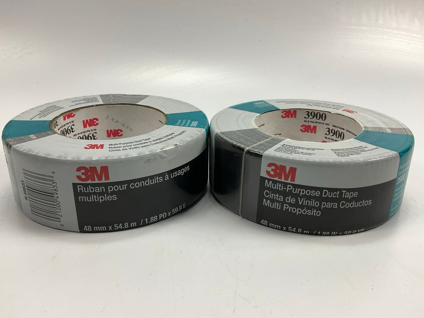 2 Rolls 3M 49833 Black Multi-Purpose Duct Tape; 48mm X 54.8m / 1.88'' X 60 Yard