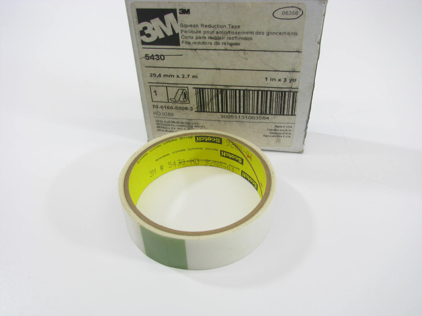 3m 5430 Squeak Reduction Tape Clear - 1'' X 3 Yard