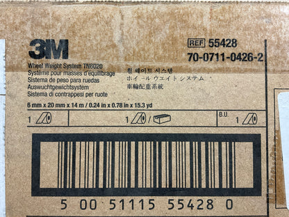 3M 55428 Wheel Weight Black TN6020, 20 Mm X 6.0mm, 14 M Roll