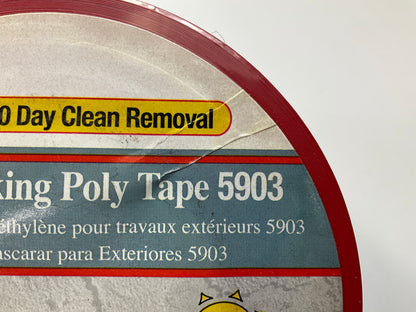 (12) 3M 5903 Outdoor Masking Poly Tape Red, 1.88''x60 Yard (48mm X 54.8M) 7.5 Mil