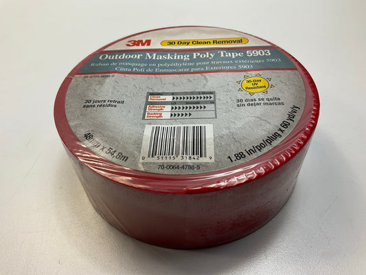 3M 5903 Outdoor Masking Poly Tape Red, 1.88''x60 Yard (48 Mm X 54.8 M) 7.5 Mil
