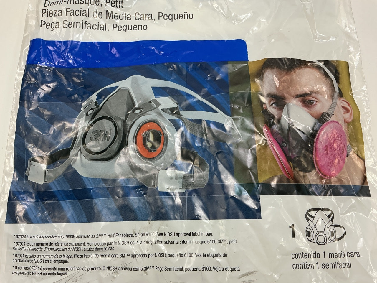 10 Pack - 3M 6100/07024 Reusable Half Facepiece Mask Respirator, Size Small