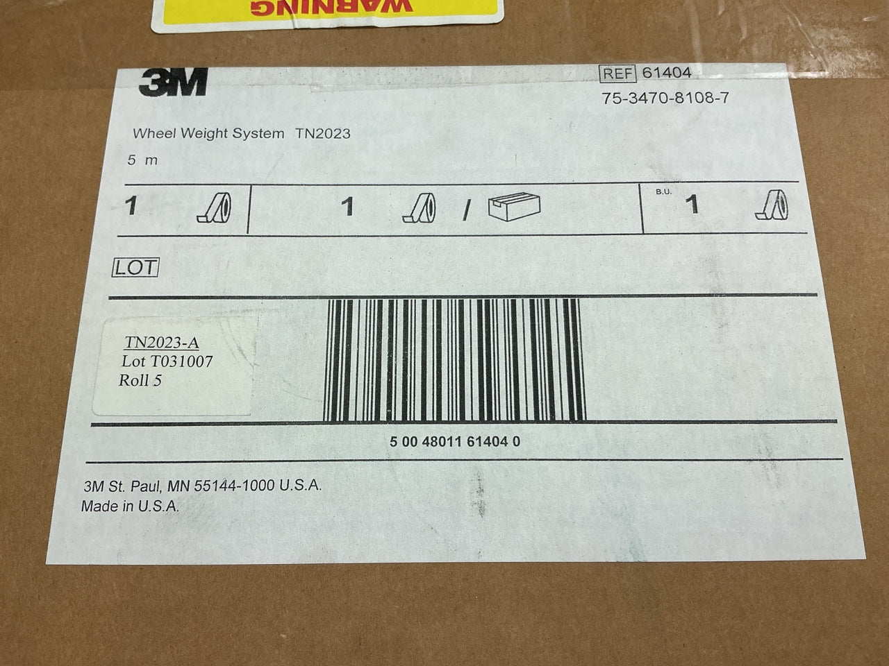 3M 61404 Wheel Weight System Roll  23 Mm X 4.3 Mm, 5 Meters