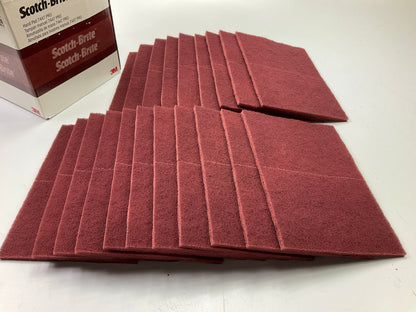 3M 64926 Scotch-Brite Very Fine Grade, 6 In. X 9 In. Hand Pads, Maroon (20/Pack)