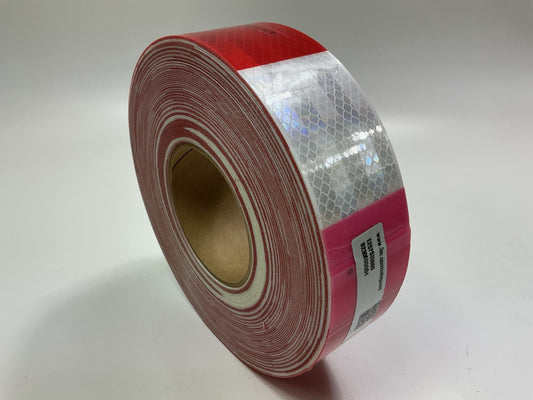 3M 67535 Diamond Grade Conspicuity Red/White Reflective Tape, 2'' X 150 Feet