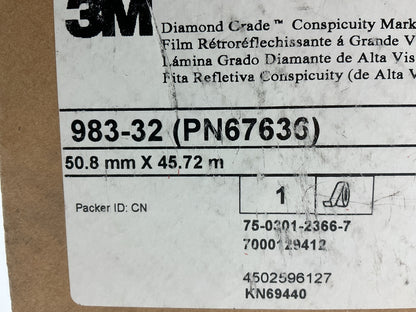 3M 67636 Diamond Grade Conspicuity Marking Roll Red/White Tape (2'' X 50 Yard)