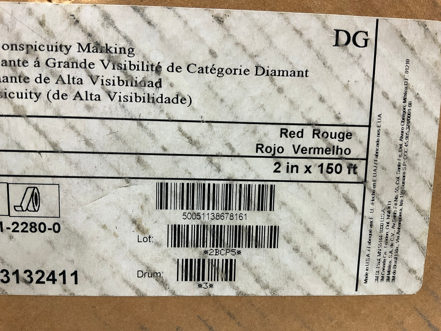 3M 67816 Diamond Grade 983-72 ES Red Reflective Conspicuity Tape 2'' X 150 Feet