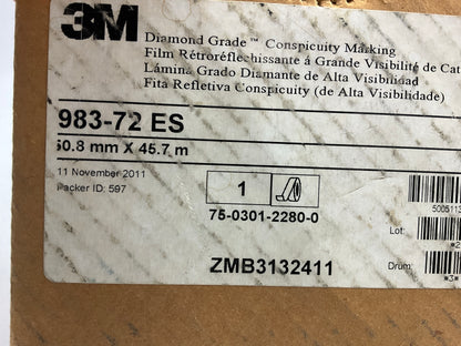 3M 67816 Diamond Grade 983-72 ES Red Reflective Conspicuity Tape 2'' X 150 Feet