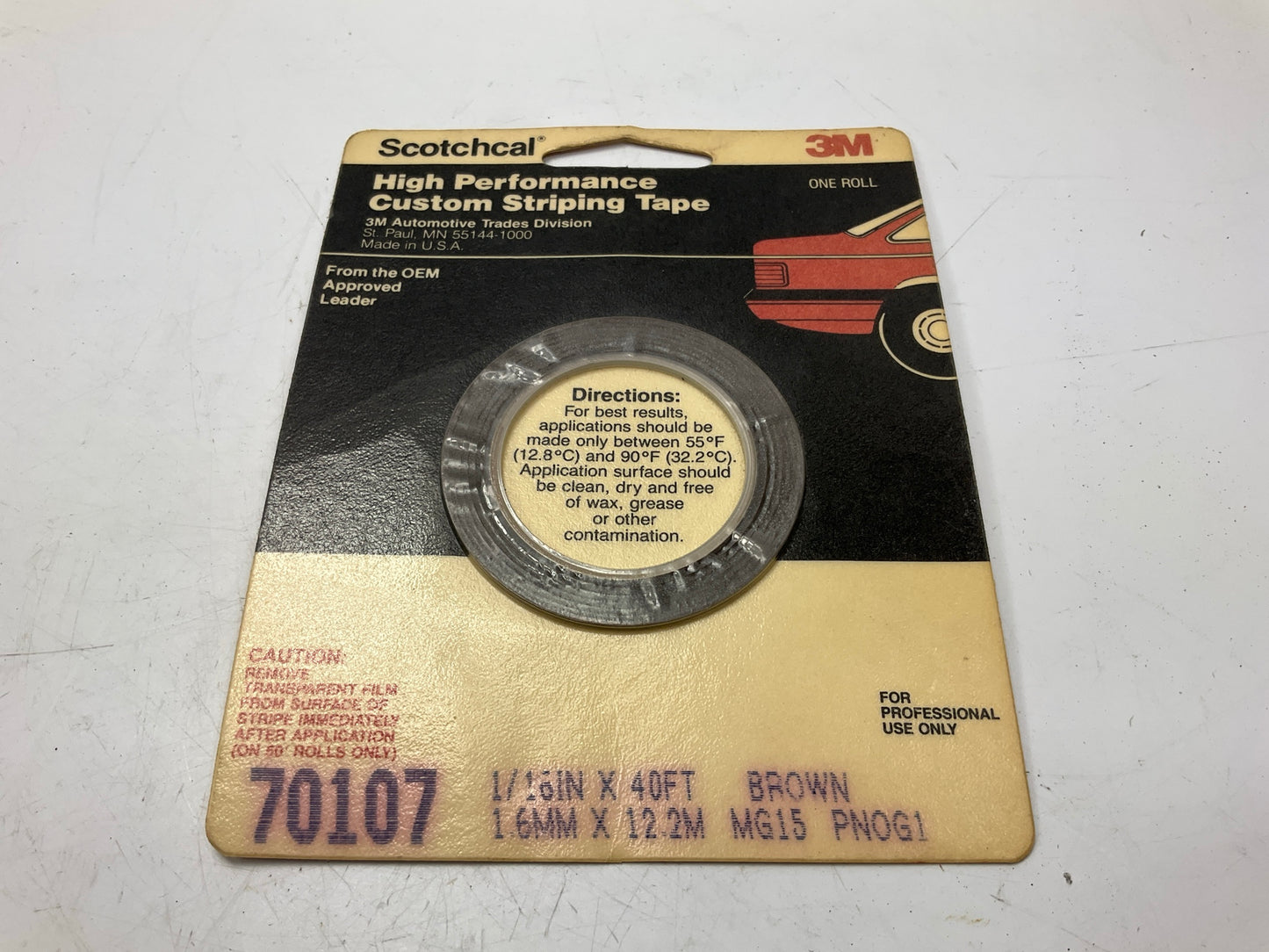 3M 70107 Pinstripe Striping Tape - 1/16'' X 40' Brown Stripe Tape