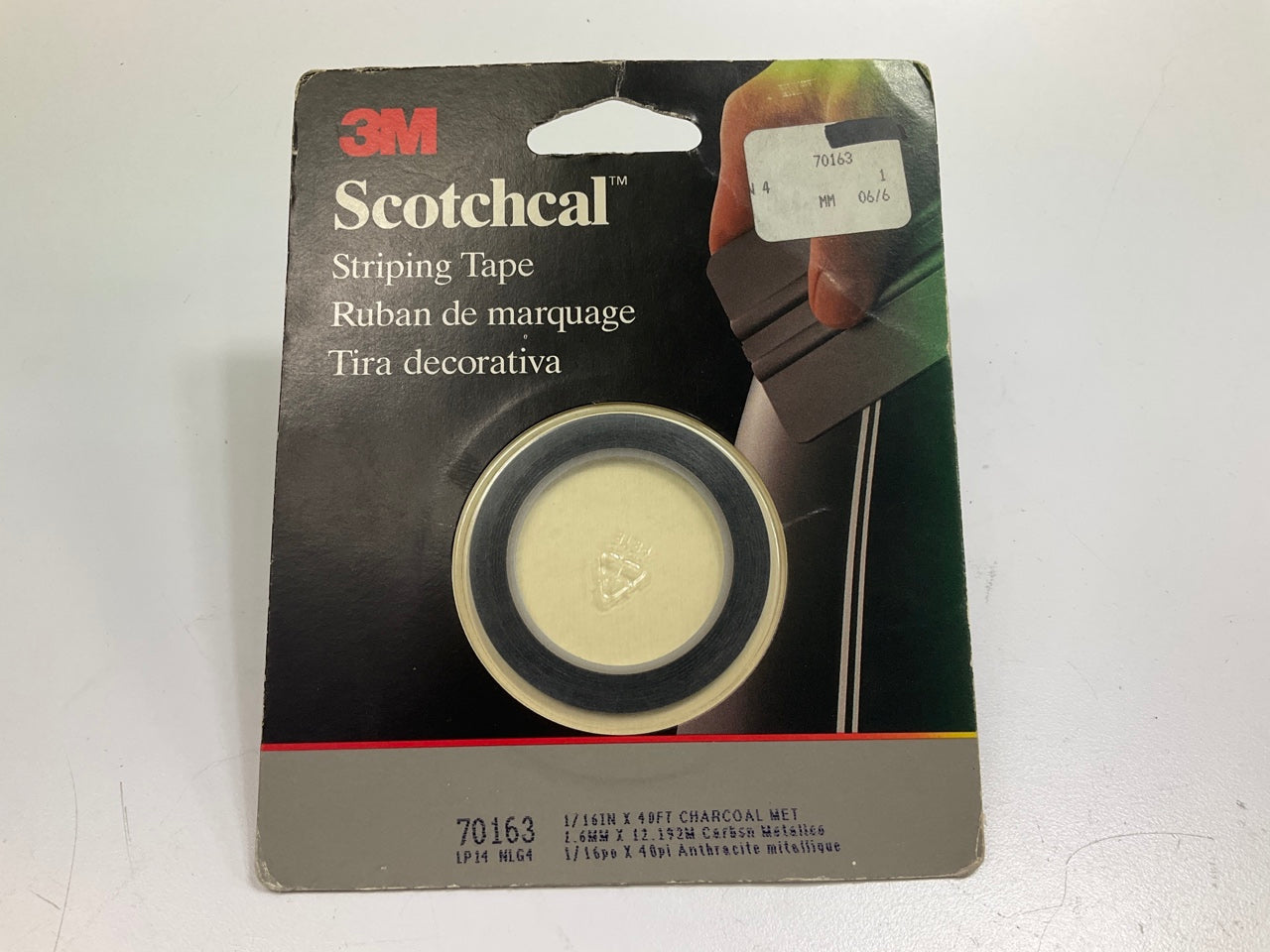 3m 70163 Pinstripe Striping Tape, 1/16'' In X 40 ' Feet Long Charcoal Metallic