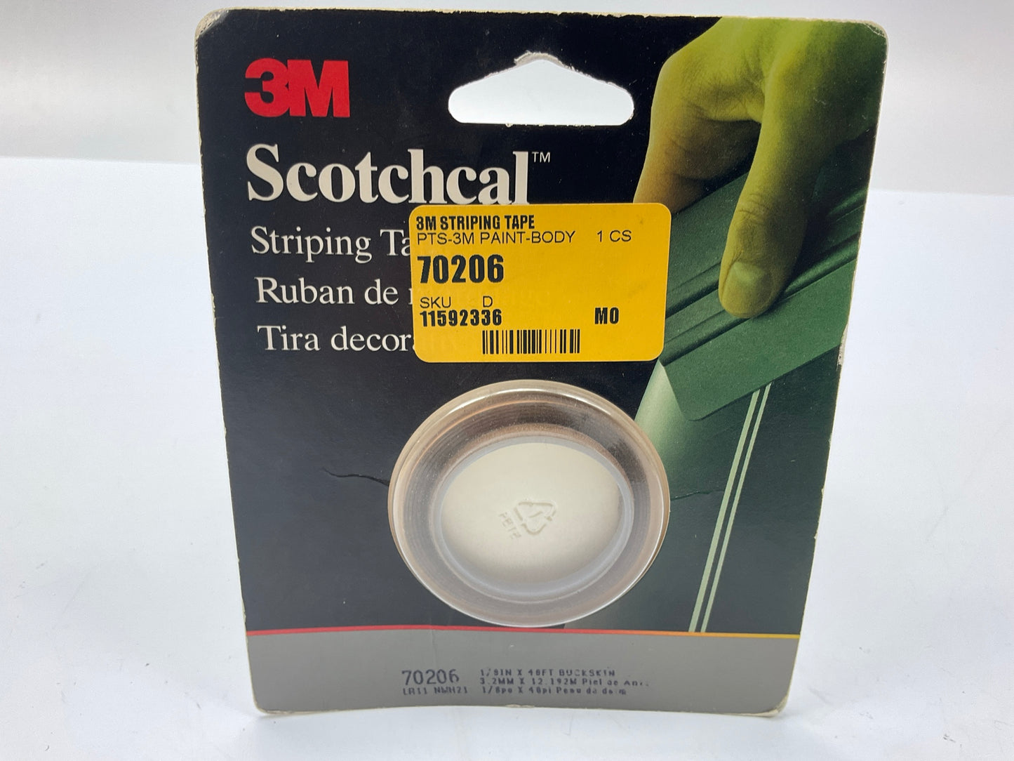 3M 70206 Pinstripe Striping Tape 1/8'' X 40' Buckskin