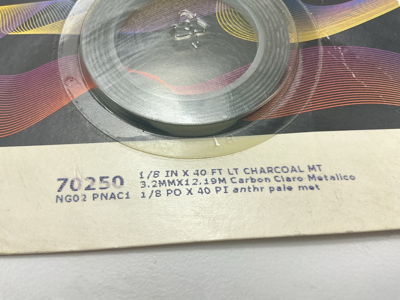 3M 70250 Pinstripe Striping Stripe Tape, Charcoal Metallic, 1/4'' X 40 Feet
