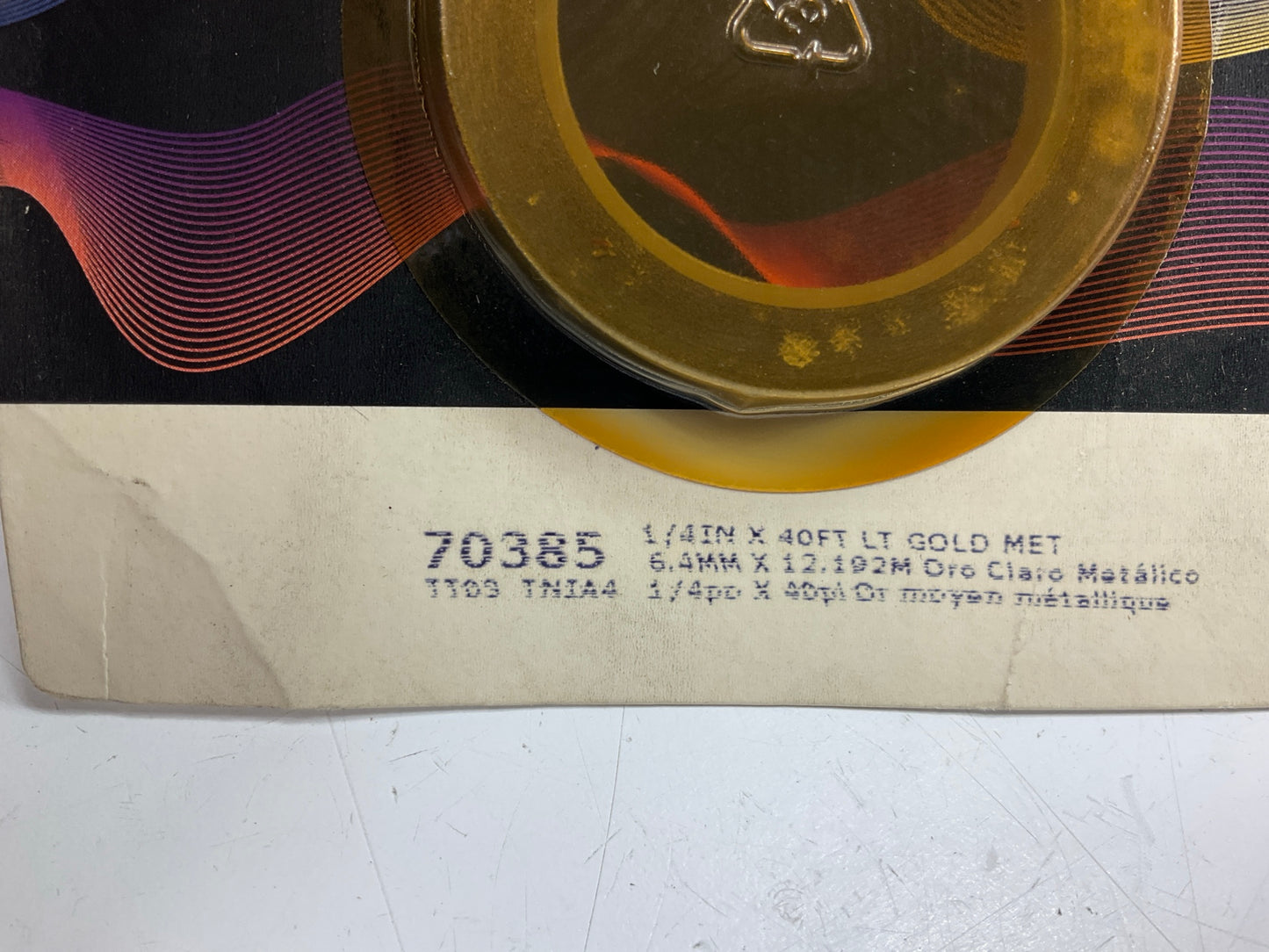 3M 70385 Pinstripe Auto Stripe Striping Tape, 1/4'' X 40' Light Gold Metallic