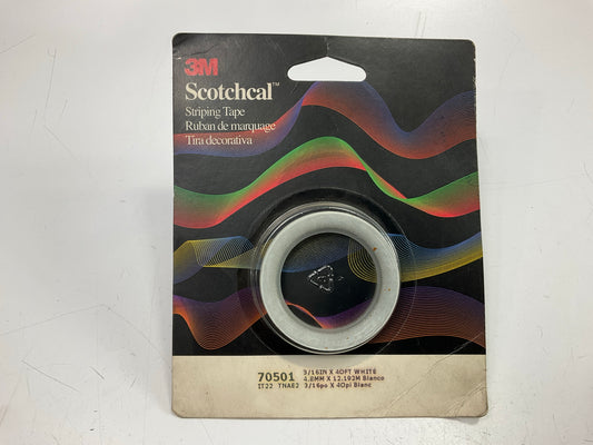3M 70501 Scotchcal Pinstripe Striping Tape, WHITE, 3/16'' X 40 Feet