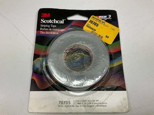 3M 70705 Pinstripe Striping Tape 1/2''x50' Silver Metallic Scotchcal Stripe Tape