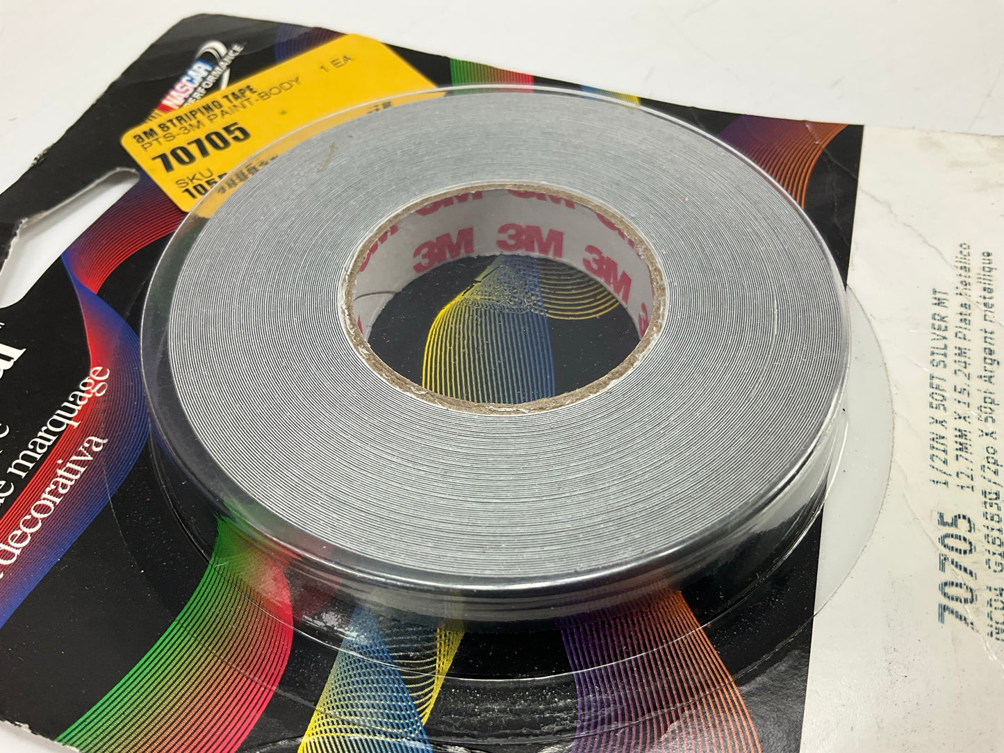 3M 70705 Pinstripe Striping Tape 1/2''x50' Silver Metallic Scotchcal Stripe Tape