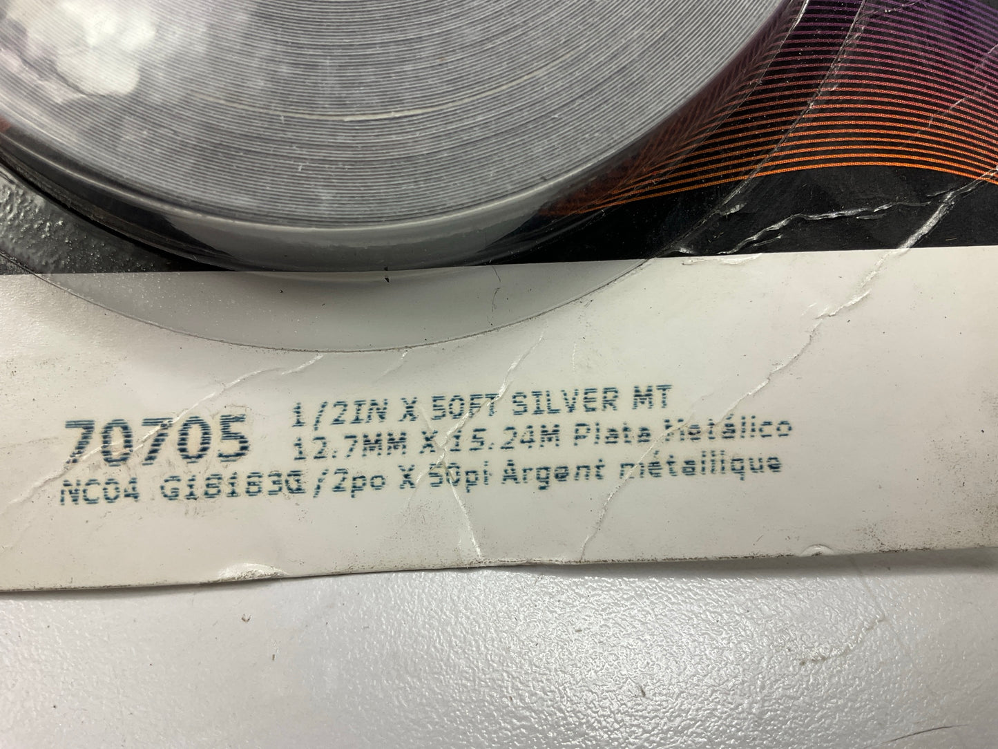 3M 70705 Pinstripe Striping Tape 1/2''x50' Silver Metallic Scotchcal Stripe Tape