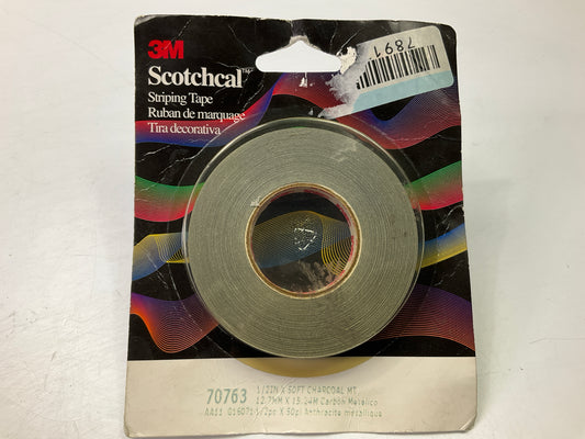 3M 70763 Pinstripe Auto Stripe Striping Tape, 1/2'' X 50 Feet, Charcoal Metallic