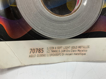 3M 70785 Pinstripe Auto Stripe Striping Tape, 1/2''X50' Light Gold Metallic