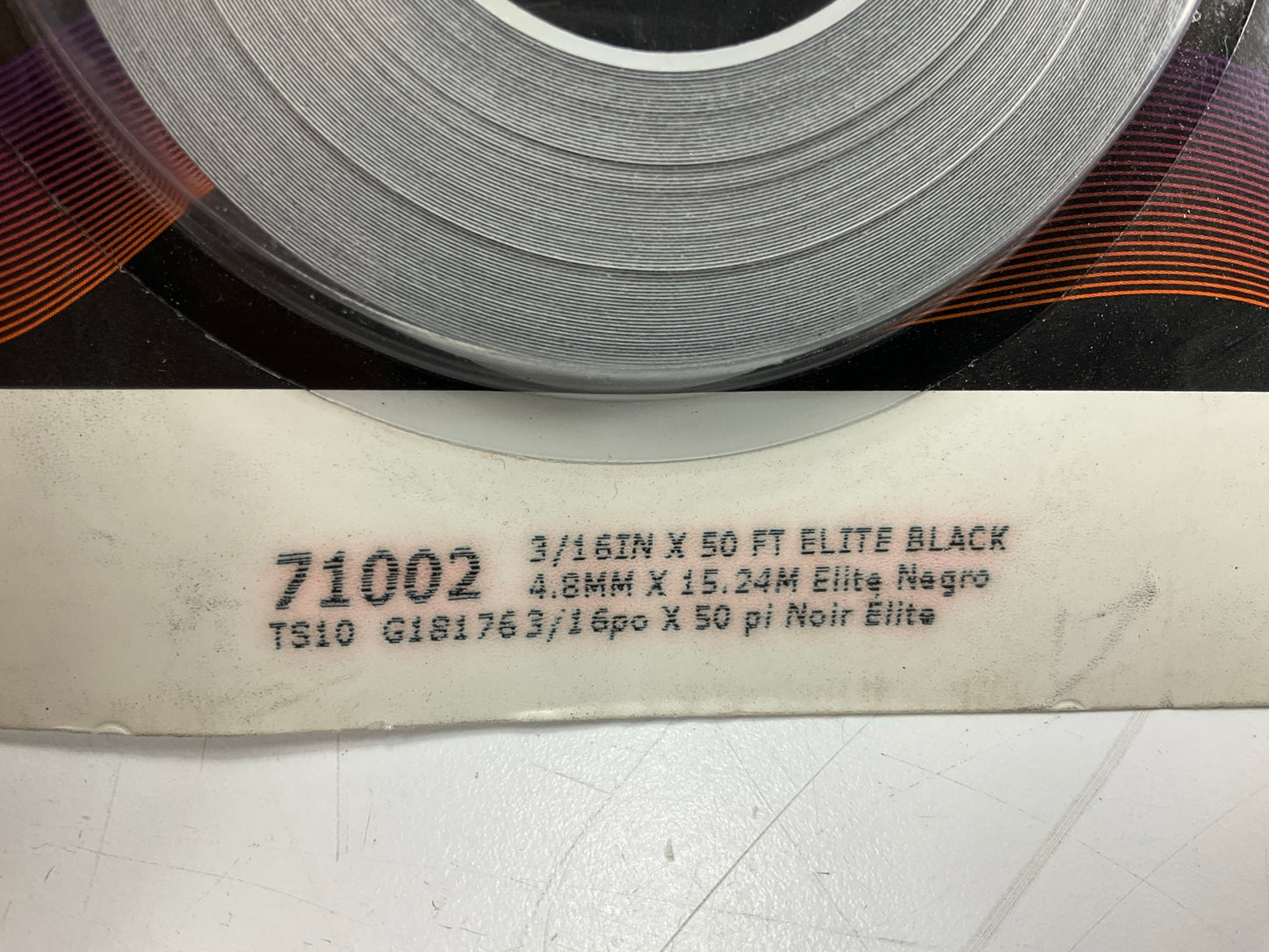 3M 71002 Pinstripe Striping Tape - 3/16'' X 50' Elite Black.