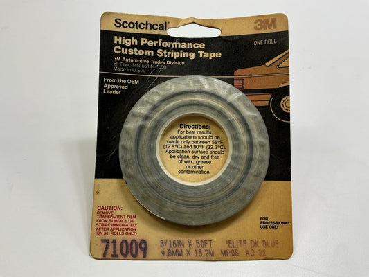 3M 71009 Pinstripe Striping Tape 3/16 In X 50 Feet Elite Dark Blue