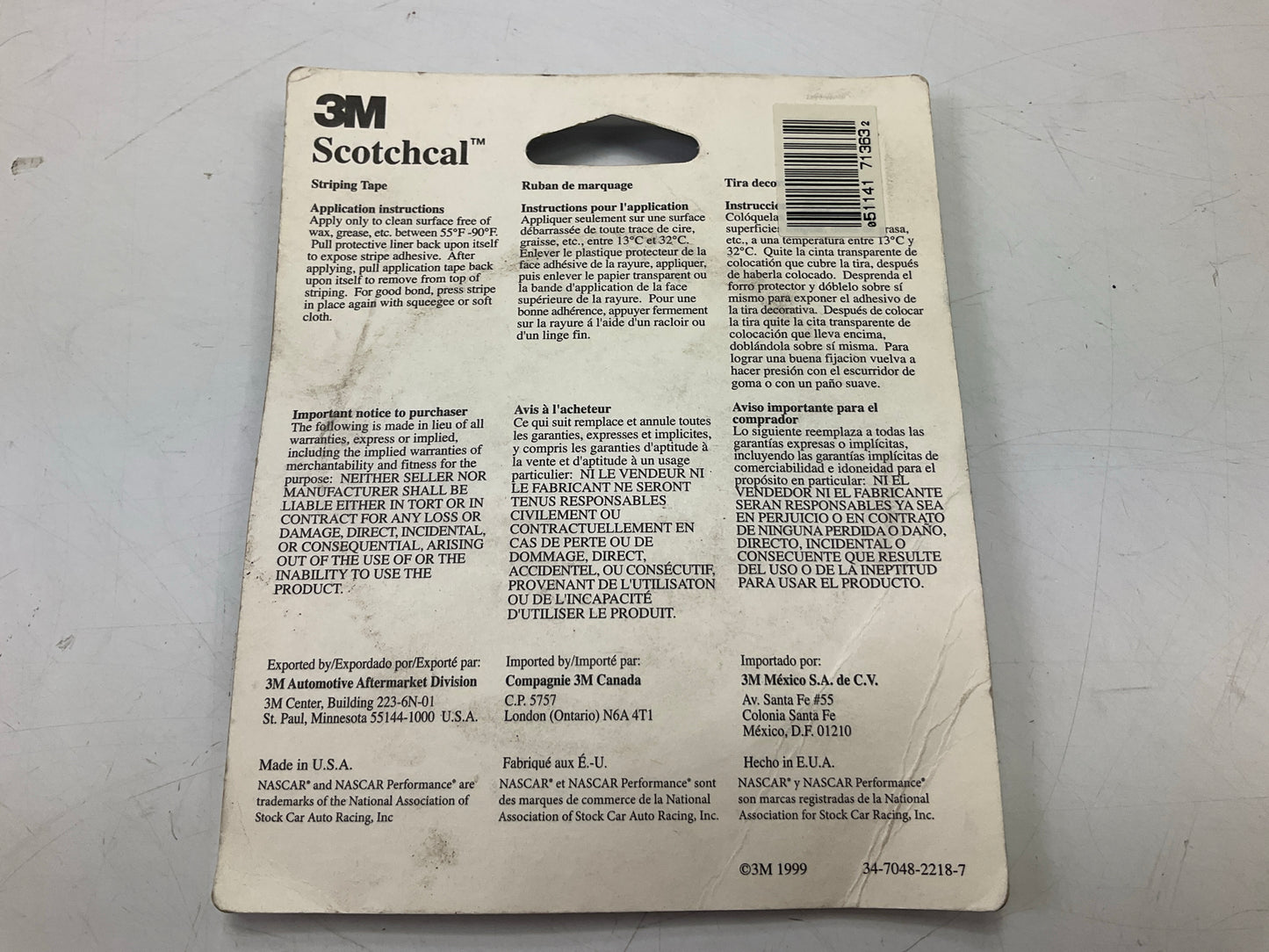 3M Scotchcal 71363 Charcoal Metallic Striping Automotive Tape - 5/16'' X 50 Feet