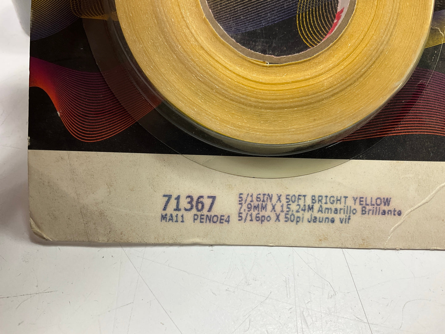 3M 71367 Pinstripe Auto Stripe Striping Tape, 5/16'' X 50 Feet, Bright Yellow