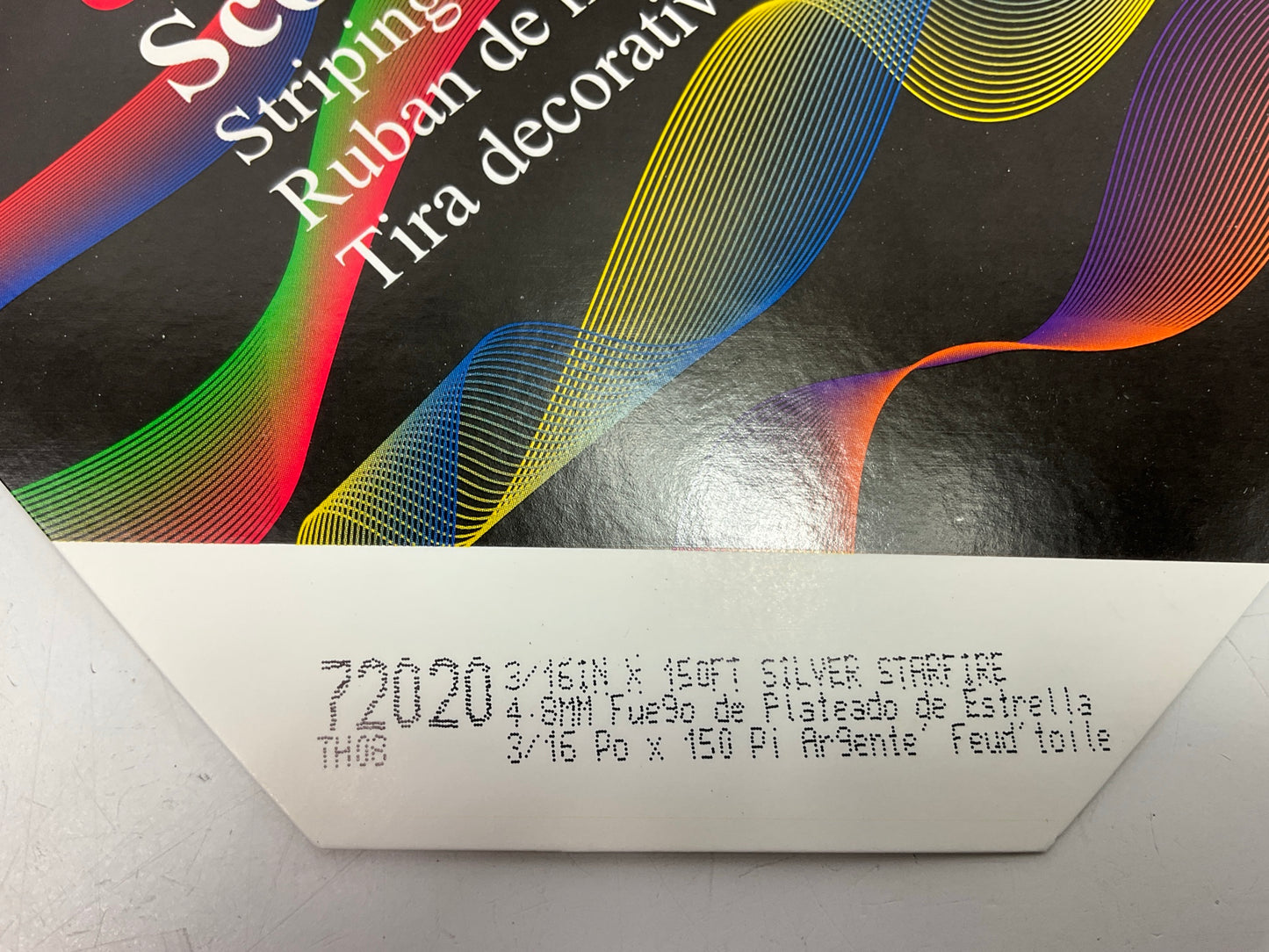 3M 72020 3/16'' X 150' Scotchcal Striping Automotive Stripe Tape, Silver Starfire