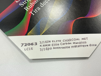 3M 72063 Double Striping Tape 3/16'' X 150 Feet, Elite Charcoal Metallic