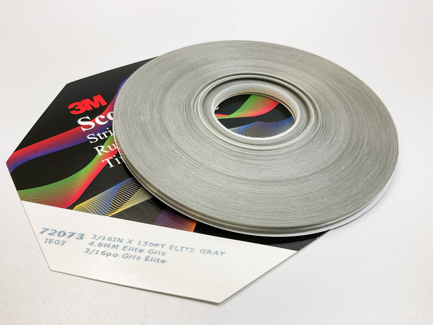 3M 72073 Pinstripe Auto Stripe Striping Tape, 3/16'' X 150 FT ELITE GRAY