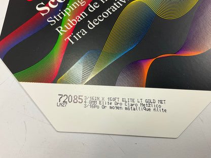 3M 72085 Scotchcal 150' X 3/16'' Light Gold Metallic Double Stripe Tape
