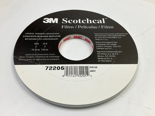 3M Scotchcal 72205 Silver Metallic Striping Automotive Stripe Tape 1/4'' X 150'